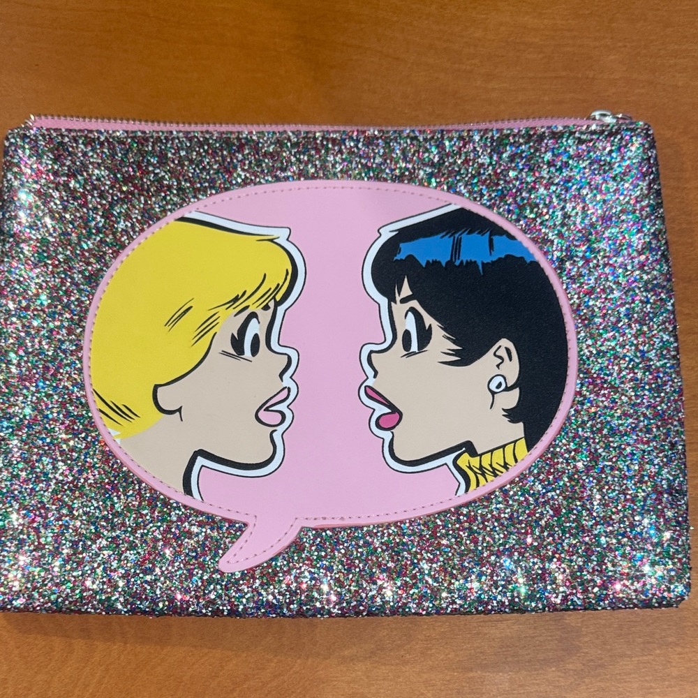 Colorful Glitter Clutch with Cartoon Design
